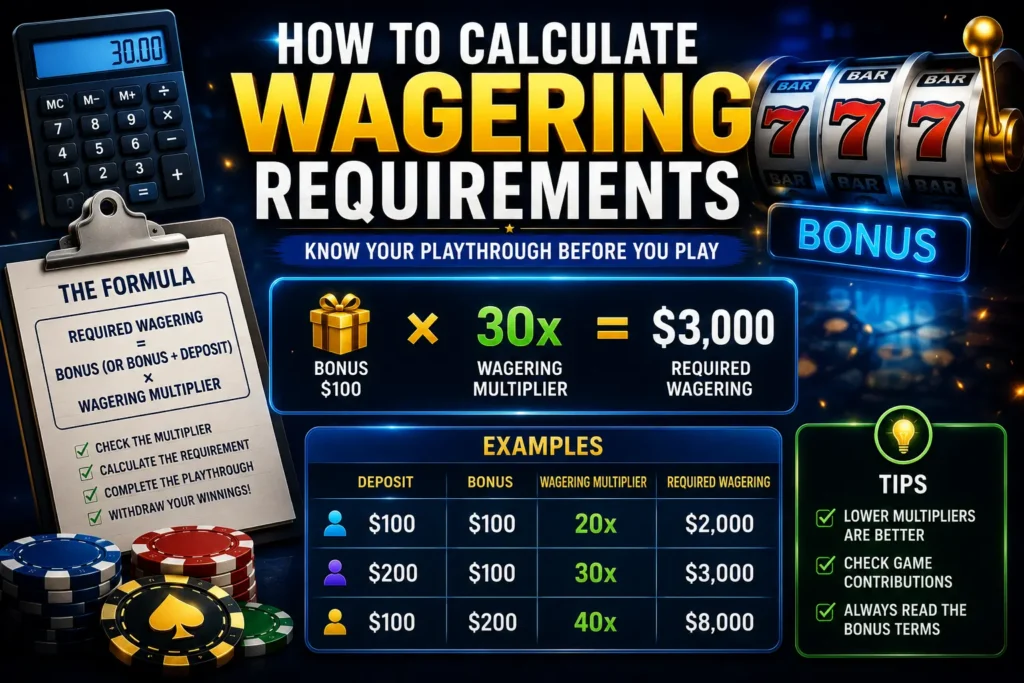 How to calculate wagering requirements casino bonus